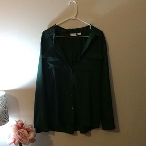 Dark green blouse with silver buttons